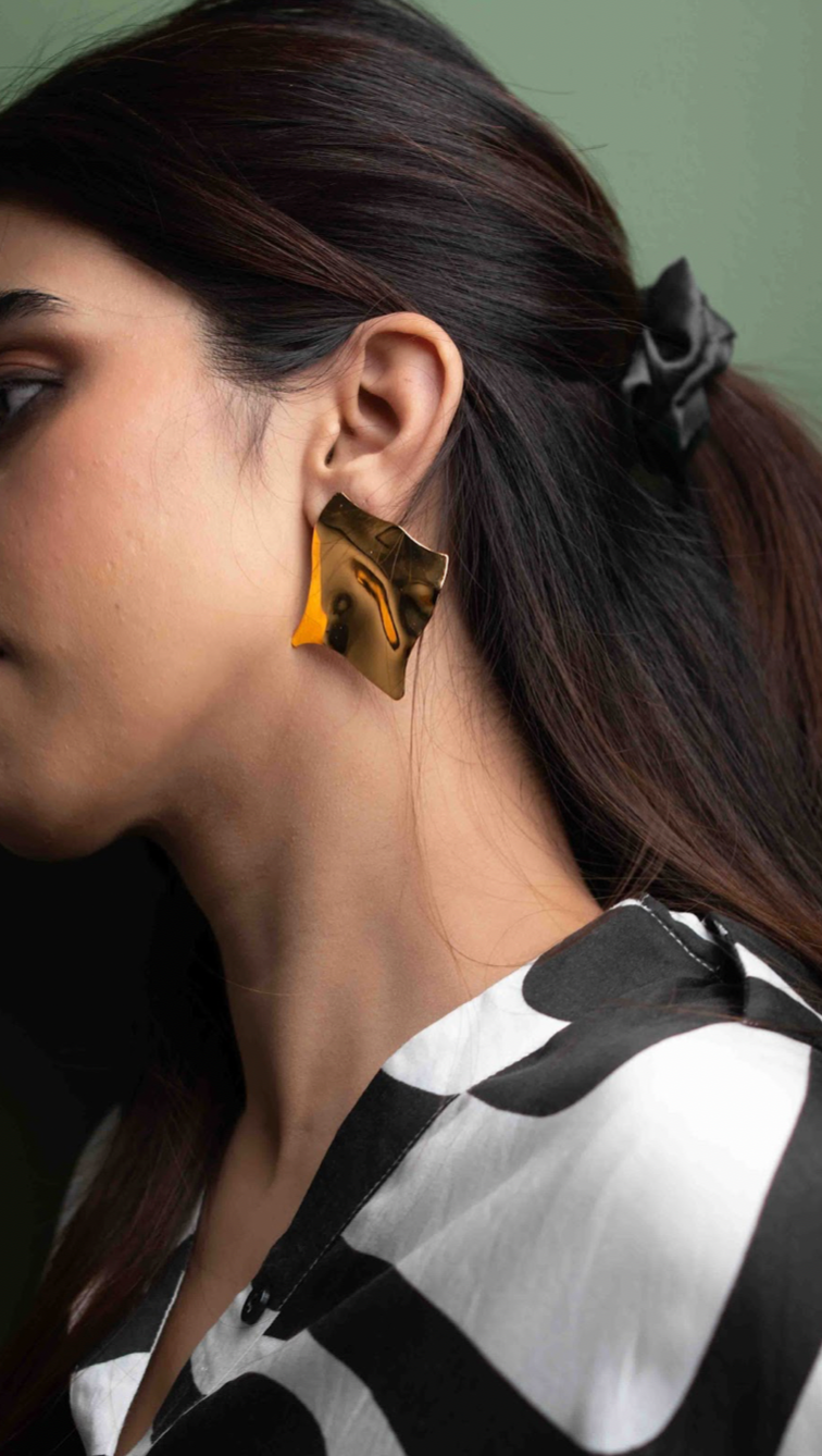Golden Plate Earrings
