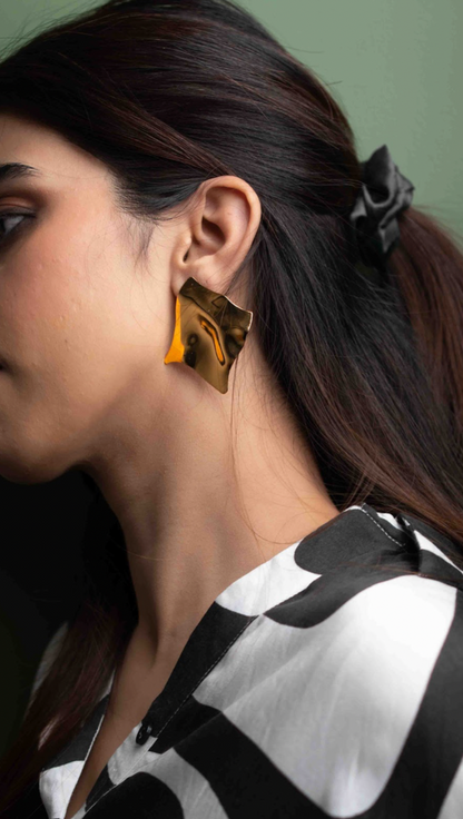 Golden Plate Earrings